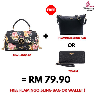 MIA HANDBAG - FLORAL BP, BLACK