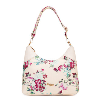 PHOENIX HANDBAG - FLORAL BL, BEIGE