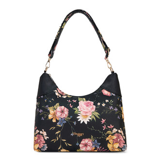 PHOENIX HANDBAG - FLORAL BP, BLACK