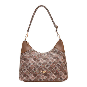 PHOENIX HANDBAG - SEASHELL BY, DARK BROWN