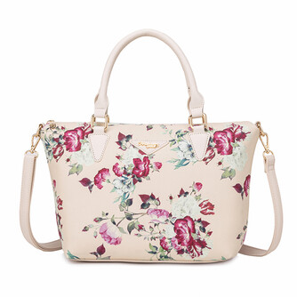 GAGA SLING BAG - FLORAL BL, BEIGE