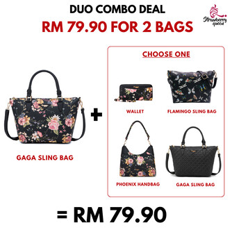 GAGA SLING BAG - FLORAL BP, BLACK